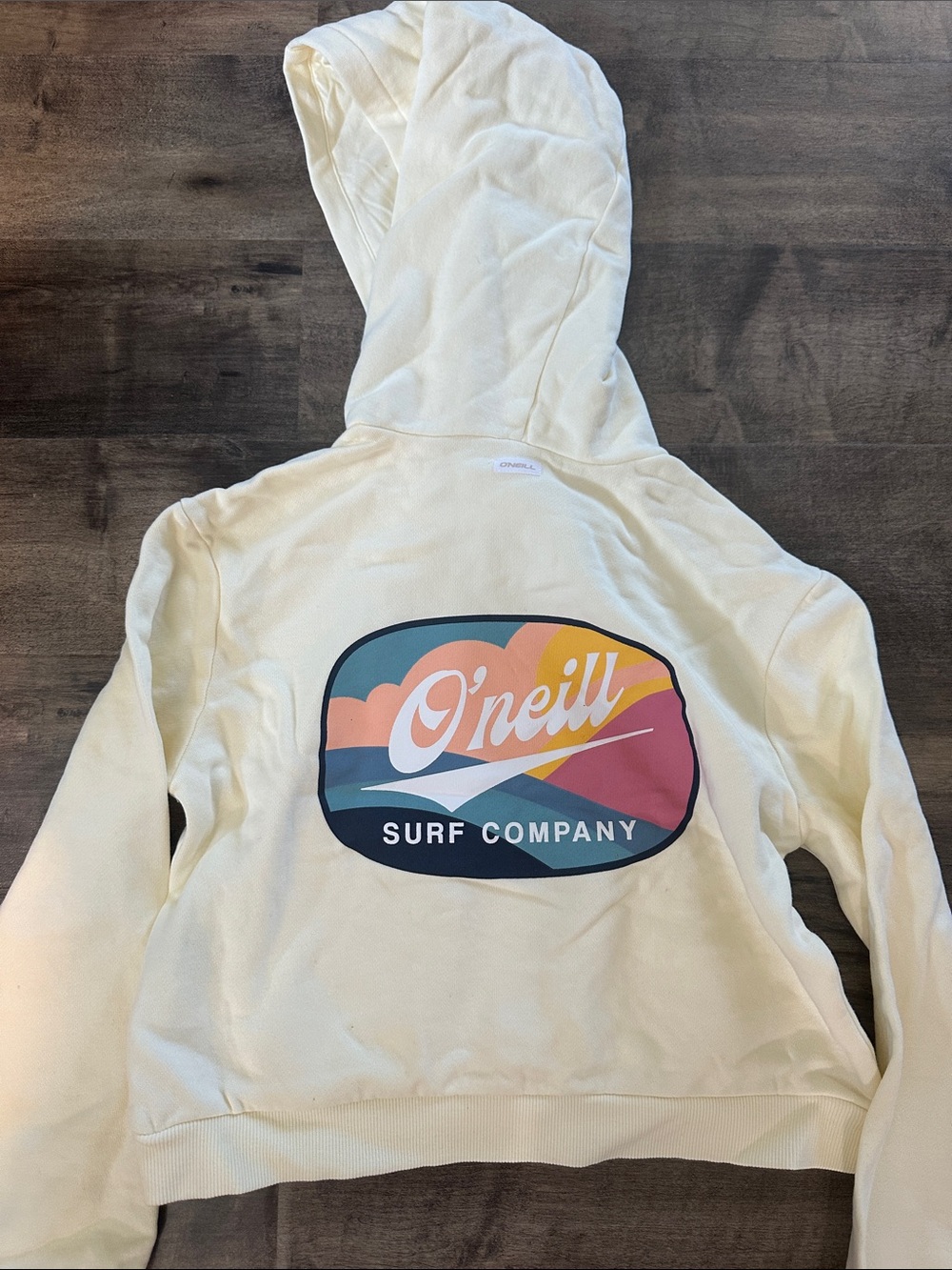 O'Neill Cream Hoodie with Multicolor Surf Logo